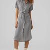 VERO MODA - VMBUMPY SS CALF SHIRT DRESS WVN GA NOOS - Dames - Maxi jurken