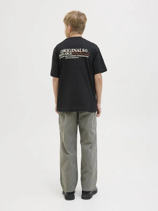 JACK&JONES JUNIOR JORISLINGTON TYPE TEE SS CREW N. SN JNR Jongens T-shirt - Black