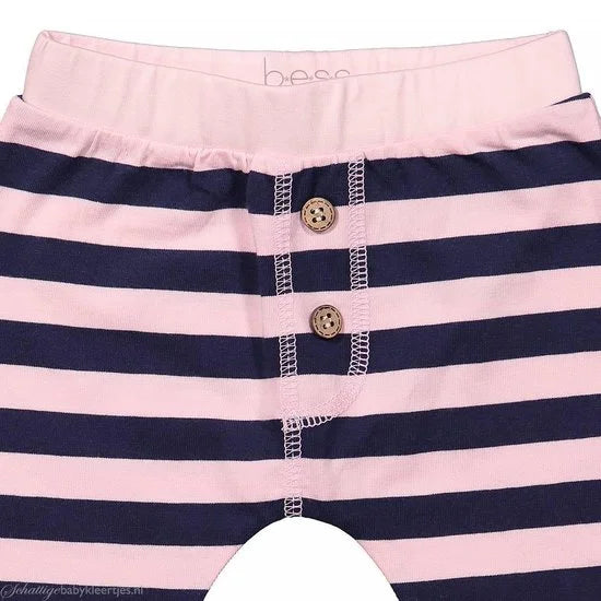BESS Pants Girl Striped - Roze - 74