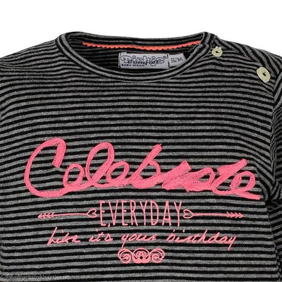 Trui So Fresh Celebrate black stripe dirkje -  Maat  68