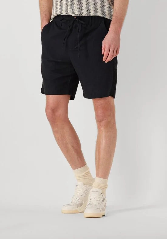 Anerkjendt Aklt James Cot/linen Ela Shorts Broeken Heren - Zwart - Maat S