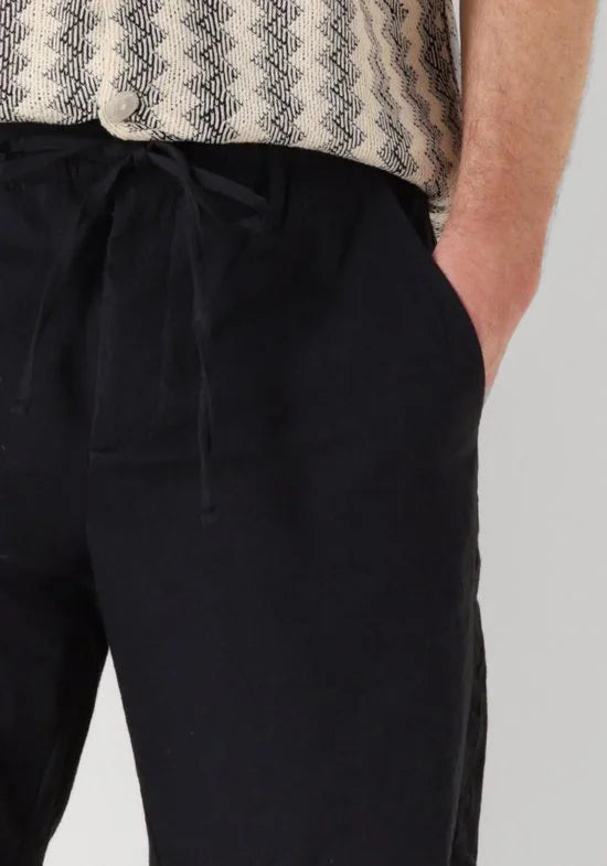 Anerkjendt Aklt James Cot/linen Ela Shorts Broeken Heren - Zwart - Maat S