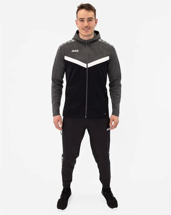 Jako Iconic Jas Met Kap Heren - Zwart / Antraciet | Maat: S