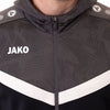 Jako Iconic Jas Met Kap Heren - Zwart / Antraciet | Maat: S