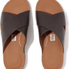 Fitflop Iqushion Leather Cross Slippers Bruin EU 44 Man