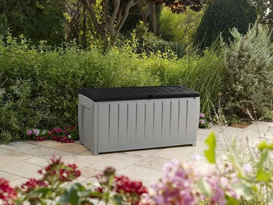 Keter Novel Opbergbox - 340L - 124x55x62.5cm - Grijs