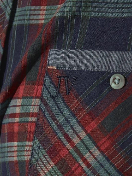 Jan Vanderstorm herren Overhemd Met Korte Mouwen - 41/42 - donkerblauw