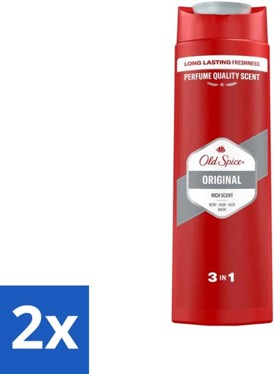 Old Spice - Original - Douchegel 3-in-1 - Reinigt, Verfrist & Verzorgt - 400 ml - Voordeelverpakking - 2 stuks