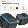 Drivv. Universele Wereldstekker - 2x USB & 3x USB C Fast Charge - Reisstekker Amerika / Engeland / UK / Canada / Thailand / Afrika/ Japan / Mexico /