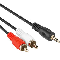 Allteq Jack naar Tulp Kabel 3.5mm naar 2x RCA Zwart - Nieuw Outlet
