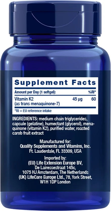 Life Extension Lage dosis vitamine K2 (90 softgels)
