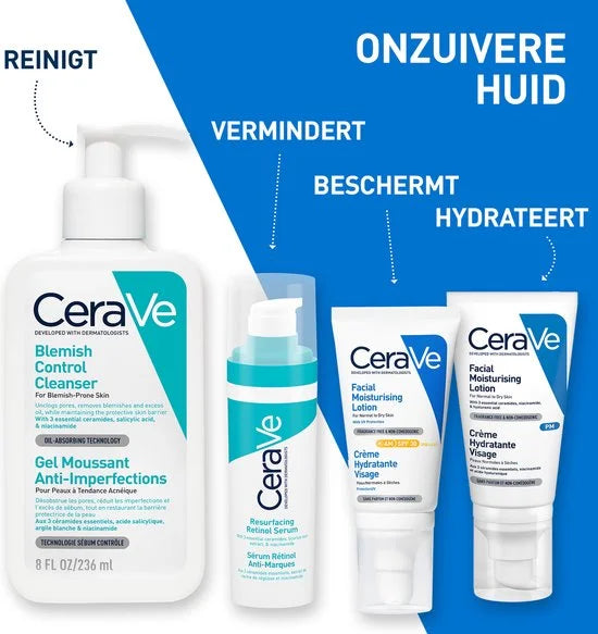 CeraVe Anti-Onzuiverheden Retinol Serum - tegen Vlekjes en Restlittekens - voor een Onzuivere Huid met Neiging tot Acne - 30ml