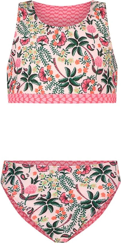 Just Beach - Reversible bikini tropical - Tropical Palm - Maat 122-128