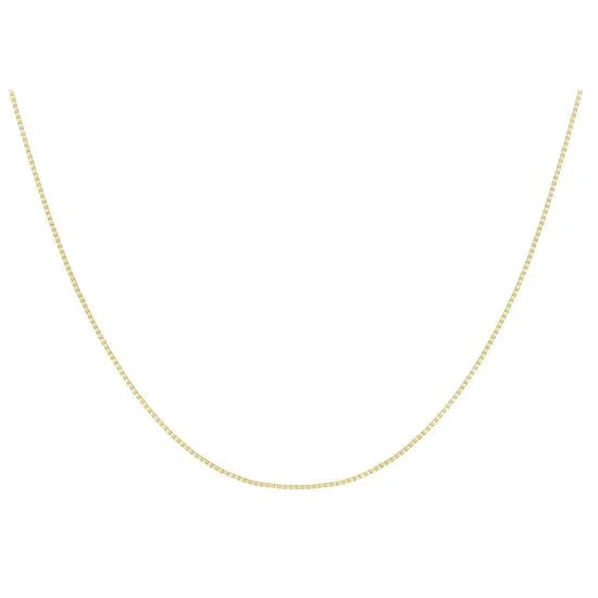 Lucardi Dames Ketting met venetiaanse schakel - 9 karaat - Ketting - Cadeau voor vrouwen - 46 cm - Geelgoud
