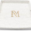 Riviera Maison Dienblad Vierkant Wit rotan met handvaten - RM Monogram decoratief dienbald