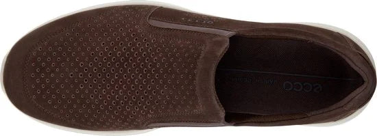 ECCO Irving leren heren instappers - Bruin - Maat 47 - Uitneembare zool