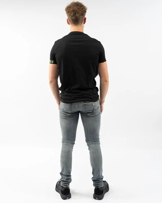 Dsquared2 Tape Logo T-Shirt Heren Zwart/Groen - Maat: XXL