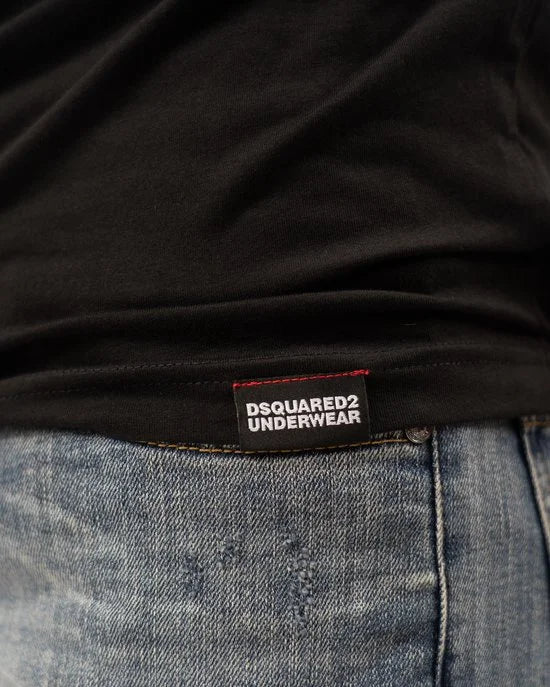 Dsquared2 Tape Logo T-Shirt Heren Zwart/Groen - Maat: XXL
