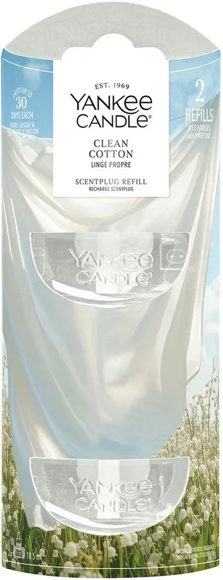 Yankee Candle Clean Cotton Refill napełnienie do elektrycznego dyfuzora 2x18,5 ml