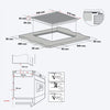 KitchenBrothers Inductie Kookplaat - Inbouw Inductieplaat - 70 cm - 4 Zones - 2x Flexzone - 1 en 2 Fase - Tot 2800W - Zwart