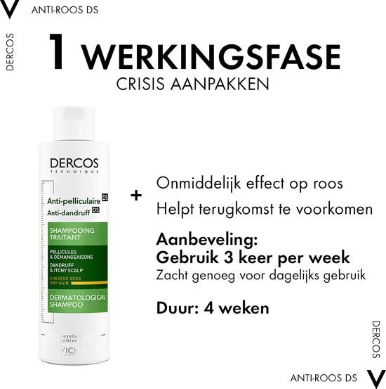 Vichy Dercos Technique Anti-Roos DS Shampoo - Droog Haar - Seleniumdisulfide en Salicylzuur - 200ml