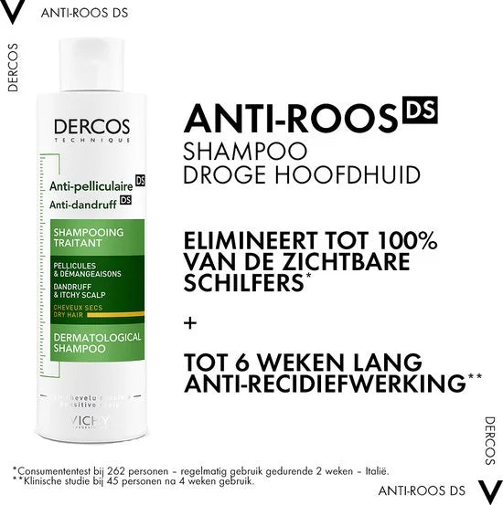 Vichy Dercos Technique Anti-Roos DS Shampoo - Droog Haar - Seleniumdisulfide en Salicylzuur - 200ml