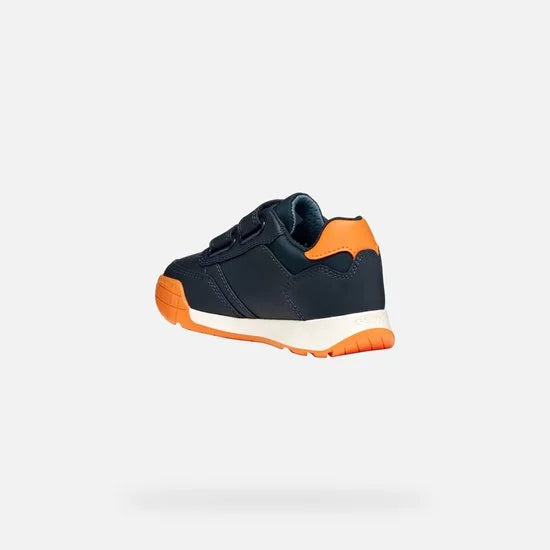 GEOX RANN-E JONGENS Sneakers - MARINEBLAUW/ORANJE - Maat 35