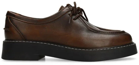 Sacha - Dames - Bruine leren veterschoenen - Maat 38