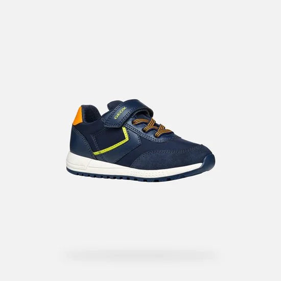 GEOX ALBEN JONGENS Sneakers - MARINEBLAUW/LIME - Maat 34