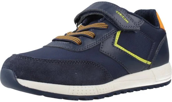 GEOX ALBEN JONGENS Sneakers - MARINEBLAUW/LIME - Maat 34