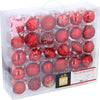 Giftsome Rode Kerstballen Set - 60 Stuks Kunststof Kerstballen - Ø6/7 cm