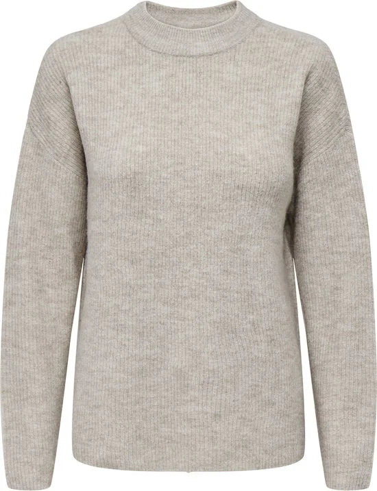 Only Trui Onlcamilla O-neck L/s Pullover Noos 15277080 Pumice Stone/melange Dames Maat - XS