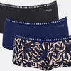 sloggi GO Crush Short 3 pak Dames Onderbroek - Blauw - DonkerCombinatie - Maat XL