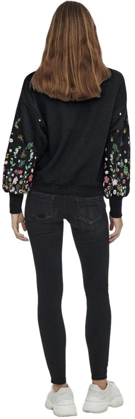 Only Brooke Round Neck Flower Sweater Dames - Maat S
