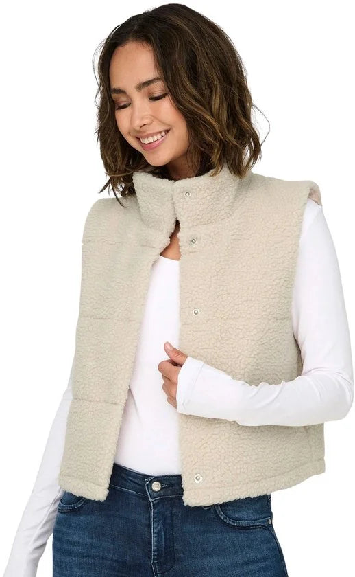 Only Sandra Teddy Bodywarmer Dames - Maat L