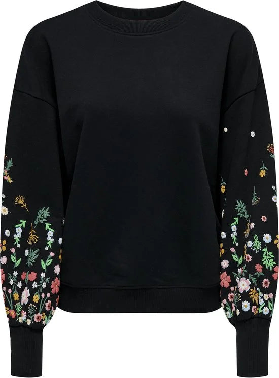 Only Brooke Round Neck Flower Sweater Dames - Maat M