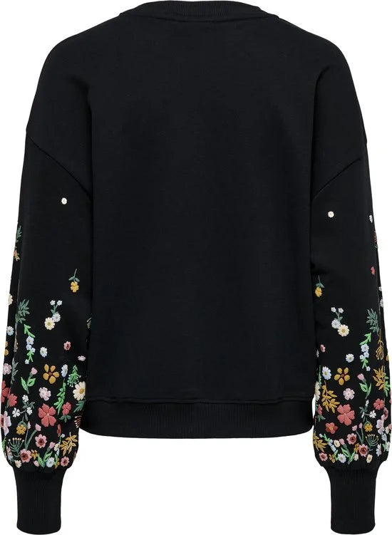 Only Brooke Round Neck Flower Sweater Dames - Maat M