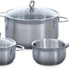 BK Excellent RVS kookpannenset 5 delig - Ø16cm tot Ø24cm - Inductie pannenset - Vaatwasserbestendig - Ovenbestendig tot 230° - met deksels - maatverd