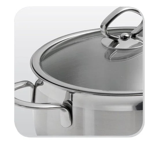 BK Excellent RVS kookpannenset 5 delig - Ø16cm tot Ø24cm - Inductie pannenset - Vaatwasserbestendig - Ovenbestendig tot 230° - met deksels - maatverd