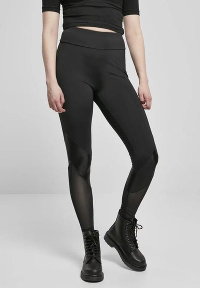 Urban Classics - Highwaist Mixed Tech Sportlegging - XS - Zwart