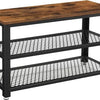MIRA Home - Schoenenrek - Schoenenbank - Bruin - Spaanplaat/Metaal - 73x30x45cm