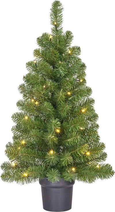 Black Box Trees Norton Kunstkerstboom in Pot met LED Verlichting - H90 x Ø50 cm - Groen