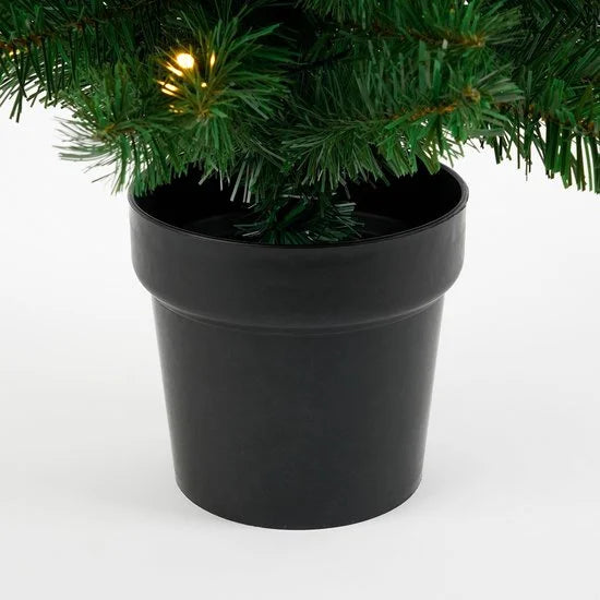 Black Box Trees Norton Kunstkerstboom in Pot met LED Verlichting - H90 x Ø50 cm - Groen