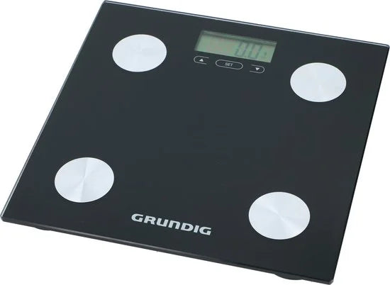 Grundig Weegschaal - met Lichaamsanalyse - Geheugen voor 12 Personen - Max 180 Kg - Glas - Zwart