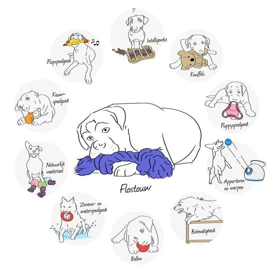 Duvoplus - Speelgoed Voor Dieren - Hond - Knoop Katoen 35cm Wit - 1st