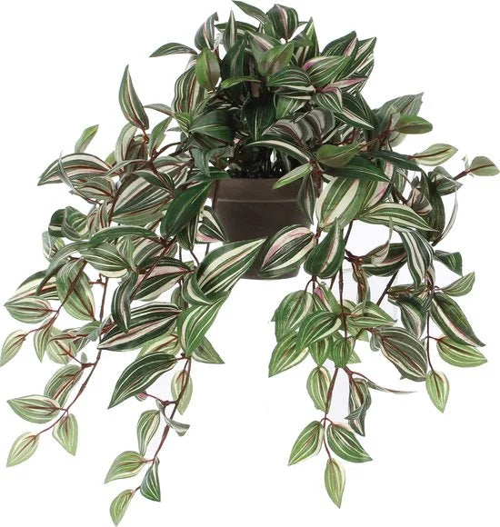 Mica Decorations Kunstplant Tradescantia vader hangplant - 45 cm - groen - Kunstplanten/nepplanten