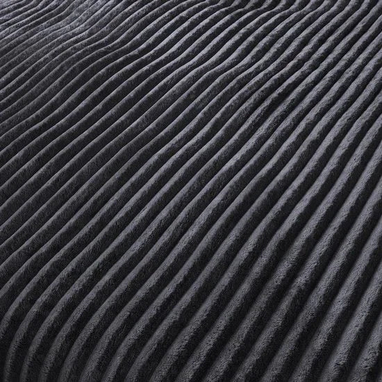 Teddy Ribbed Dekbedovertrek Antraciet – 2-delig – Superzacht Fleece – Warm & Comfortabel – 200 x 200/220 cm | 2-persoons