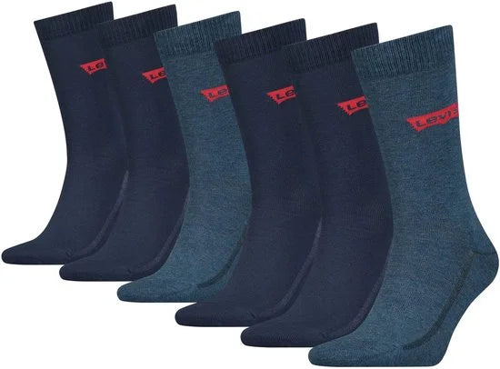 Levi's Sokken - Denim - maat Schoenmaat 39/Schoenmaat 40/Schoenmaat 41/Schoenmaat 42 (39-42) - Heren Volwassenen - Katoen/elastaan- 701226532-001-39-