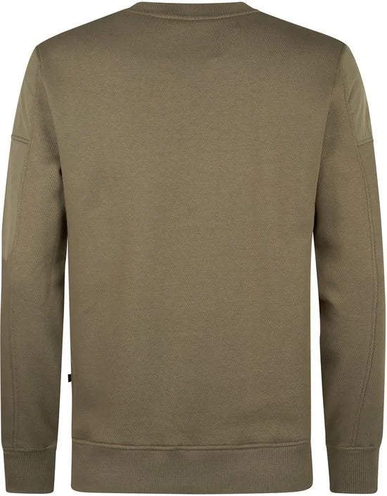 Petrol Industries - Heren Casual Trui - Round Neck - Regular Fit - 65% katoen / 35% polyester - Lichtgewicht & ademend - Groen - Maat L