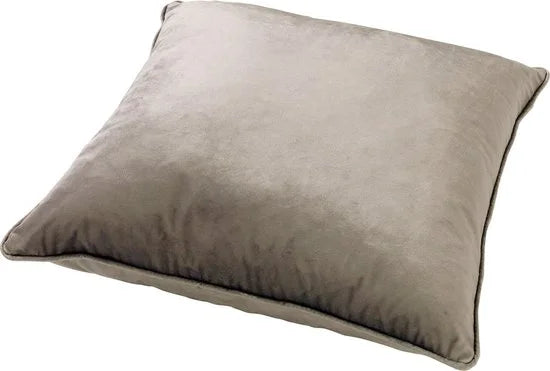 Dutch Decor FINN - Kussenhoes 60x60 cm - velvet - effen kleur - taupe - met rits - zonder binnenkussen
